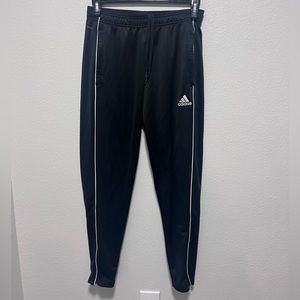 Men’s Adidas Black and White Striped Joggers Size Medium